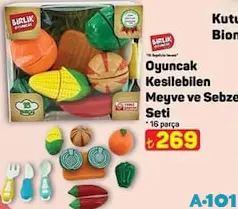 BİRLİK OYUNCAK KESİLEBİLEN MEYVE VE SEBZE SETİ 16 PARÇA